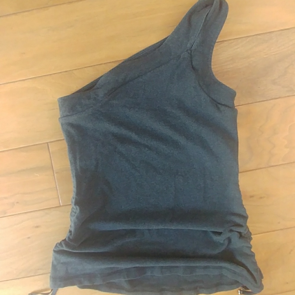 Lululemon one shoulder charcoal grey top SZ 4